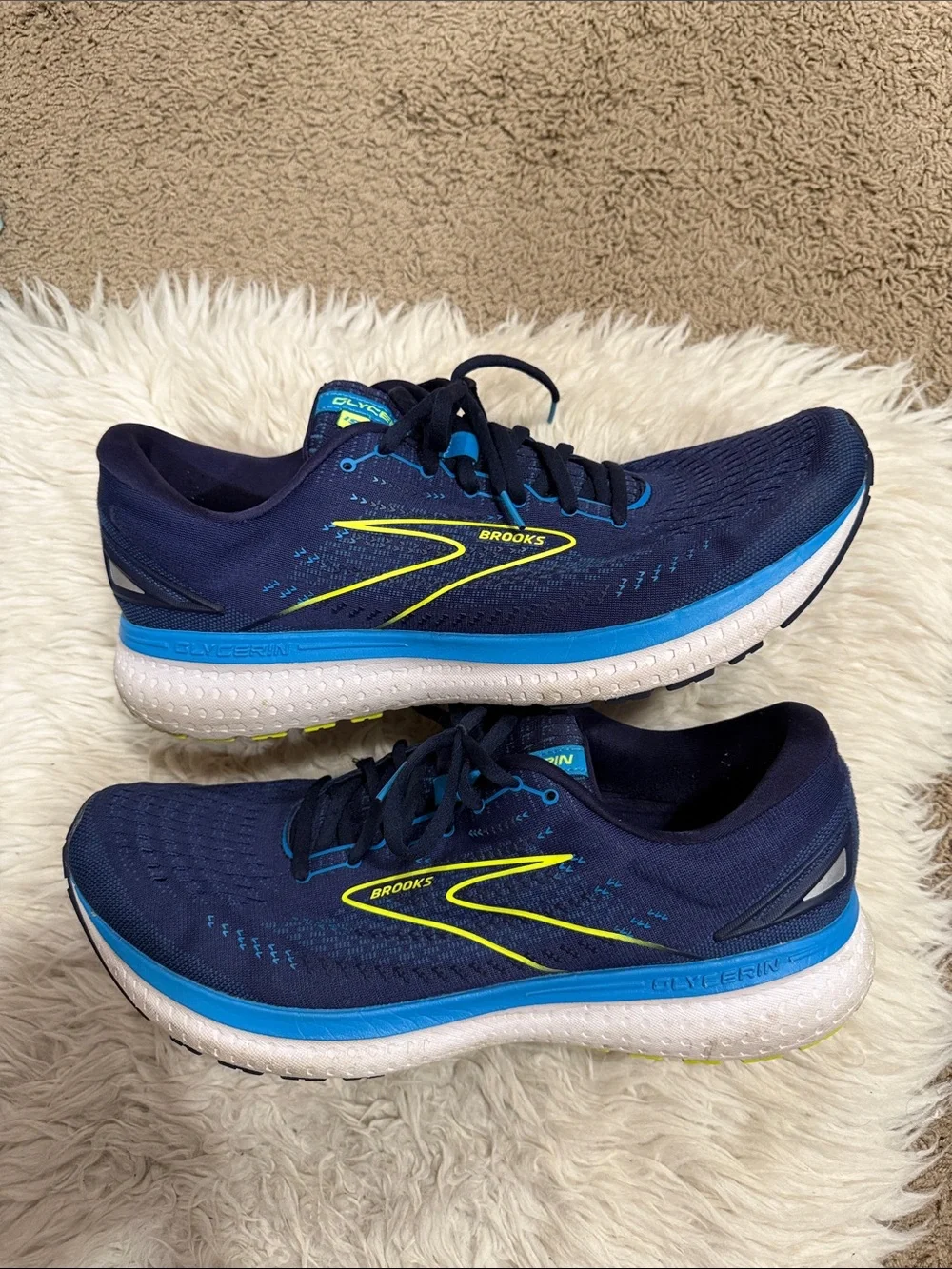 Brooks Glycerin 19 Men's Comfort Running Shoes Size 14 D Blue